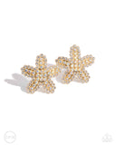 Starfish Serenade - Gold Clip-On Earrings - Paparazzi Accessories Clip-On Bedazzle Me Pretty Mobile Fashion Boutique