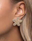 Starfish Serenade - Gold Clip-On Earrings - Paparazzi Accessories Clip-On Bedazzle Me Pretty Mobile Fashion Boutique