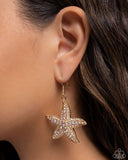 Starfish Spectacle - Gold Earrings - Paparazzi Accessories Earrings Bedazzle Me Pretty Mobile Fashion Boutique