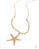 Starfish Symphony - Orange Necklace - Paparazzi Accessories Necklace Bedazzle Me Pretty Mobile Fashion Boutique