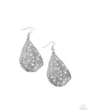 Stargazing Glamour - White Earrings - Paparazzi Accessories Earrings Bedazzle Me Pretty Mobile Fashion Boutique