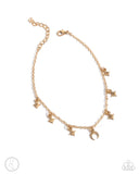 Stargazing Night - Gold Anklet - Paparazzi Accessories Anklet Bedazzle Me Pretty Mobile Fashion Boutique