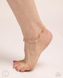 Stargazing Night - Gold Anklet - Paparazzi Accessories Anklet Bedazzle Me Pretty Mobile Fashion Boutique