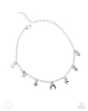 Stargazing Night - Silver Anklet - Paparazzi Accessories Anklet Bedazzle Me Pretty Mobile Fashion Boutique