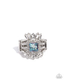 Stately Squares - Blue Ring - Paparazzi Accessories Ring Bedazzle Me Pretty Mobile Fashion Boutique