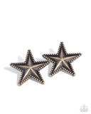 Staunch Studs - Brass Post Earrings - Paparazzi Accessories Post Earrings Bedazzle Me Pretty Mobile Fashion Boutique