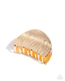 Steadfast Sheen - Gold Hair Clip - Paparazzi Accessories Hair Clip Bedazzle Me Pretty Mobile Fashion Boutique
