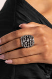 Steadfast Stack - Silver Ring - Paparazzi Accessories Ring Bedazzle Me Pretty Mobile Fashion Boutique