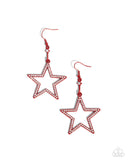 Steady Stars - Red Earrings - Paparazzi Accessories Earrings Bedazzle Me Pretty Mobile Fashion Boutique