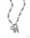 Steady Stones - White Necklace - Paparazzi Accessories Necklace Bedazzle Me Pretty Mobile Fashion Boutique