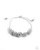 Steampunk Season - White Bracelet - Paparazzi Accessories Bracelet Bedazzle Me Pretty Mobile Fashion Boutique
