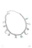 Stellar Sashay - Blue Anklet - Paparazzi Accessories Anklet Bedazzle Me Pretty Mobile Fashion Boutique