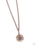 Stellar Sediment - Copper Necklace - Paparazzi Accessories Necklace Bedazzle Me Pretty Mobile Fashion Boutique