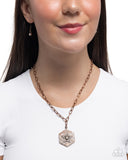 Stellar Sediment - Copper Necklace - Paparazzi Accessories Necklace Bedazzle Me Pretty Mobile Fashion Boutique