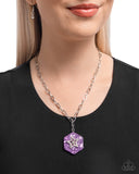 Stellar Sediment - Purple Necklace - Paparazzi Accessories Necklace Bedazzle Me Pretty Mobile Fashion Boutique