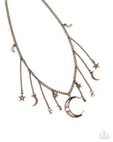 Stellar Selection - Brass Necklace - Paparazzi Accessories Necklace Bedazzle Me Pretty Mobile Fashion Boutique
