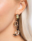 Stellar Serendipity - Gold Post Earrings - Paparazzi Accessories Post Earrings Bedazzle Me Pretty Mobile Fashion Boutique
