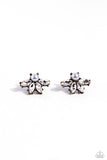 Stellar Showcase - Brass Post Earrings - Paparazzi Accessories Post Earrings Bedazzle Me Pretty Mobile Fashion Boutique