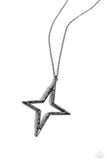 Stellar Showtime - Black Necklace - Paparazzi Accessories Necklace Bedazzle Me Pretty Mobile Fashion Boutique