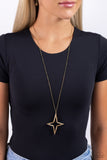 Stellar Showtime - Brass Necklace - Paparazzi Accessories Necklace Bedazzle Me Pretty Mobile Fashion Boutique
