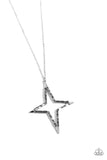 Stellar Showtime - Silver Necklace - Paparazzi Accessories Necklace Bedazzle Me Pretty Mobile Fashion Boutique