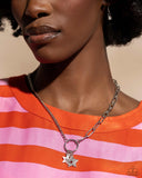 Stellar Sighting - White Necklace - Paparazzi Accessories Necklace Bedazzle Me Pretty Mobile Fashion Boutique