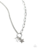 Stellar Sighting - White Necklace - Paparazzi Accessories Necklace Bedazzle Me Pretty Mobile Fashion Boutique