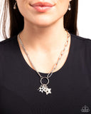Stellar Sighting - White Necklace - Paparazzi Accessories Necklace Bedazzle Me Pretty Mobile Fashion Boutique