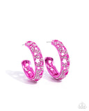 Stellar Significance - Pink Earrings - Paparazzi Accessories Earrings Bedazzle Me Pretty Mobile Fashion Boutique