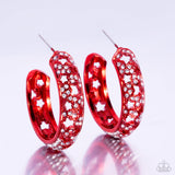 Stellar Significance - Red Earrings - Paparazzi Accessories Earrings Bedazzle Me Pretty Mobile Fashion Boutique
