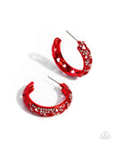 Stellar Significance - Red Earrings - Paparazzi Accessories Earrings Bedazzle Me Pretty Mobile Fashion Boutique
