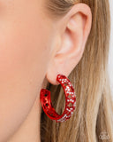 Stellar Significance - Red Earrings - Paparazzi Accessories Earrings Bedazzle Me Pretty Mobile Fashion Boutique