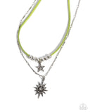 Stellar Sojourn - Green Necklace - Paparazzi Accessories Necklace Bedazzle Me Pretty Mobile Fashion Boutique