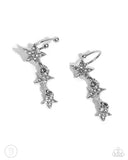 Stellar Surge - White Cuff Earrings - Paparazzi Accessories Post Earrings Bedazzle Me Pretty Mobile Fashion Boutique