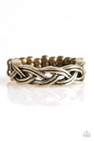 Step Up To The PLAIT - Brass Ring - Paparazzi Accessories Ring Bedazzle Me Pretty Mobile Fashion Boutique