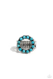 Stone Circles - Blue Ring - Paparazzi Accessories Ring Bedazzle Me Pretty Mobile Fashion Boutique