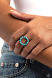 Stone Circles - Blue Ring - Paparazzi Accessories Ring Bedazzle Me Pretty Mobile Fashion Boutique