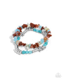 Stony Sequence - Blue Bracelet - Paparazzi Accessories Bracelet Bedazzle Me Pretty Mobile Fashion Boutique