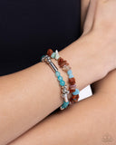 Stony Sequence - Blue Bracelet - Paparazzi Accessories Bracelet Bedazzle Me Pretty Mobile Fashion Boutique
