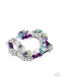 Stony Sequence - Purple Bracelet - Paparazzi Accessories Bracelet Bedazzle Me Pretty Mobile Fashion Boutique