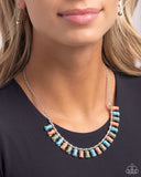 Stony Shimmer - Blue Necklace - Paparazzi Accessories Necklace Bedazzle Me Pretty Mobile Fashion Boutique