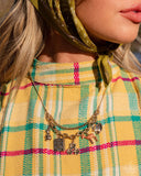 Storybook Setting - Gold Necklace - Paparazzi Accessories Necklace Bedazzle Me Pretty Mobile Fashion Boutique