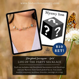 Storybook Succession Gold Necklace Mystery Set - Paparazzi Accessories Post Earrings Bedazzle Me Pretty Mobile Fashion Boutique