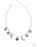 Storyteller Sheen - Silver Necklace - Paparazzi Accessories Necklace Bedazzle Me Pretty Mobile Fashion Boutique