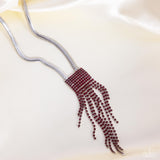 Straighten Up - Red Necklace - Paparazzi Accessories Necklace Bedazzle Me Pretty Mobile Fashion Boutique