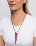 Straighten Up - Red Necklace - Paparazzi Accessories Necklace Bedazzle Me Pretty Mobile Fashion Boutique