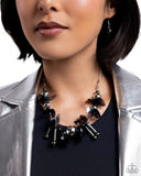 Streamlined Sequins - Black Necklace - Paparazzi Accessories Necklace Bedazzle Me Pretty Mobile Fashion Boutique