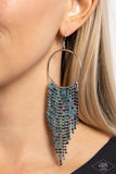Streamlined Shimmer - Blue Earrings - Paparazzi Accessories Earrings Bedazzle Me Pretty Mobile Fashion Boutique