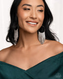 Streamlined Shimmer - White Earrings - Paparazzi Accessories Earrings Bedazzle Me Pretty Mobile Fashion Boutique