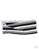 Striped Symphony - Black Headband - Paparazzi Accessories Bedazzle Me Pretty Mobile Fashion Boutique